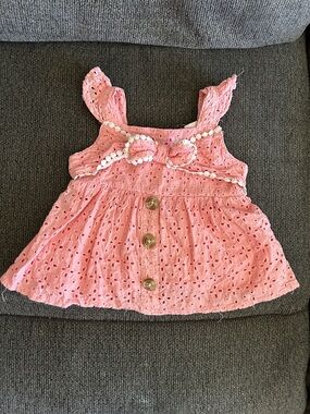 Pink Little Lass Eyelet Lace Toddler Shirt